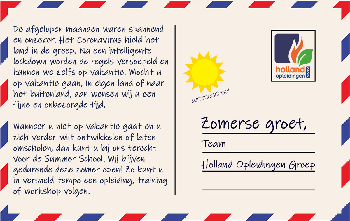 zomervakantie achterkant